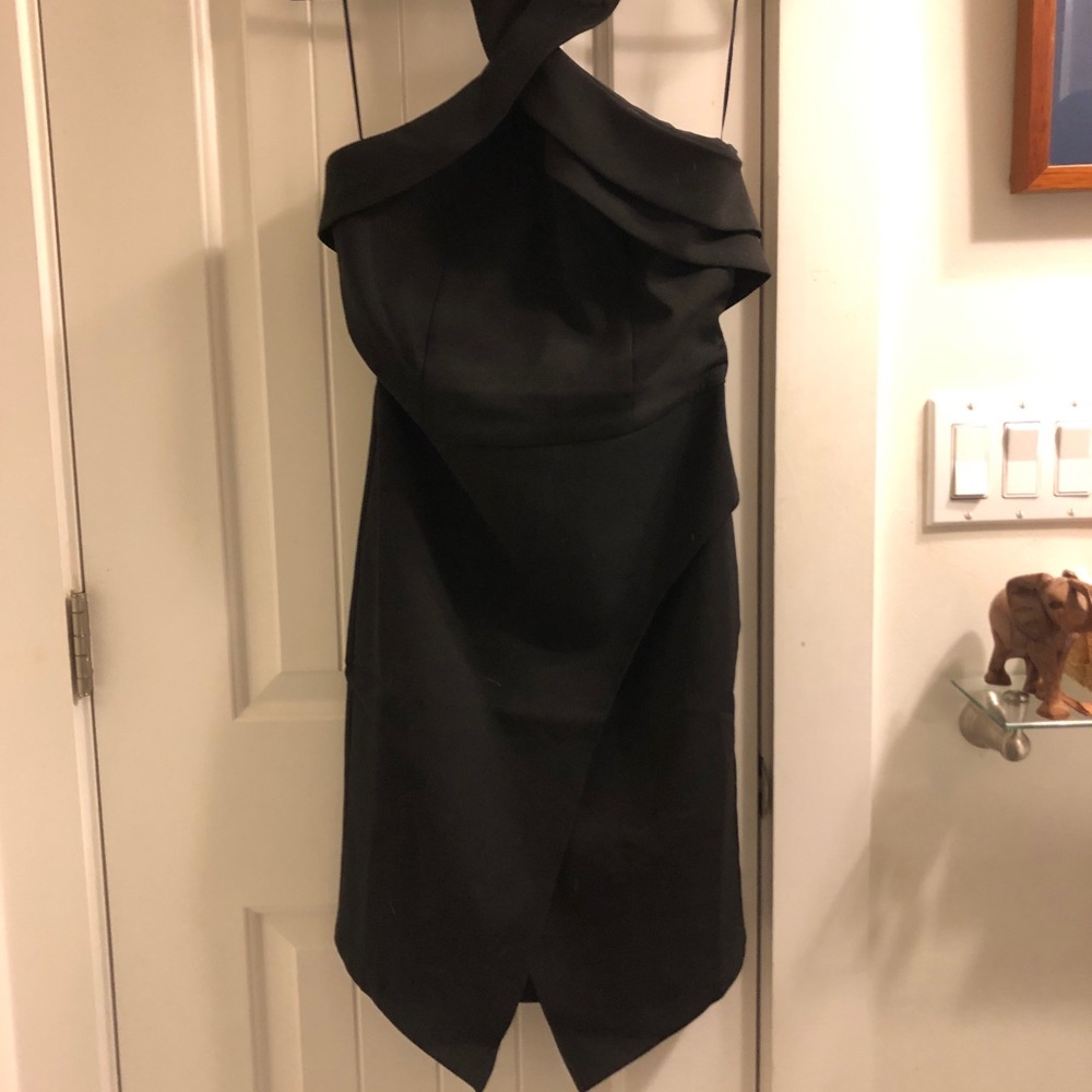 Adelyn Rae Asymmetric Halter Dress